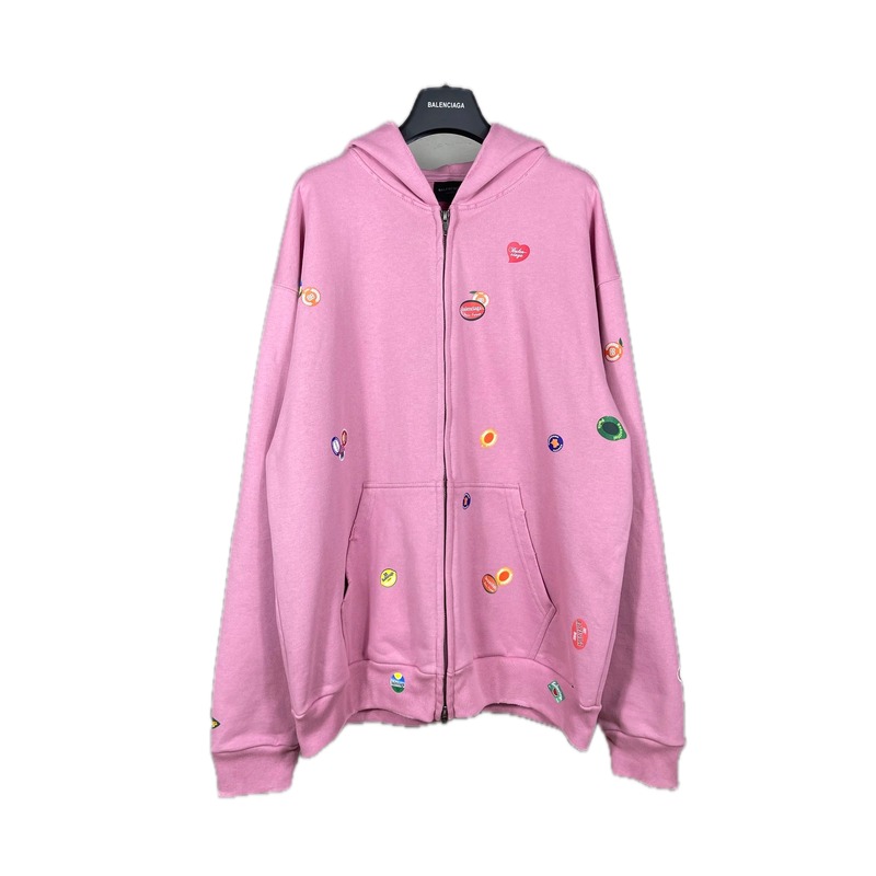 Balenciaga printed pink hoodie
