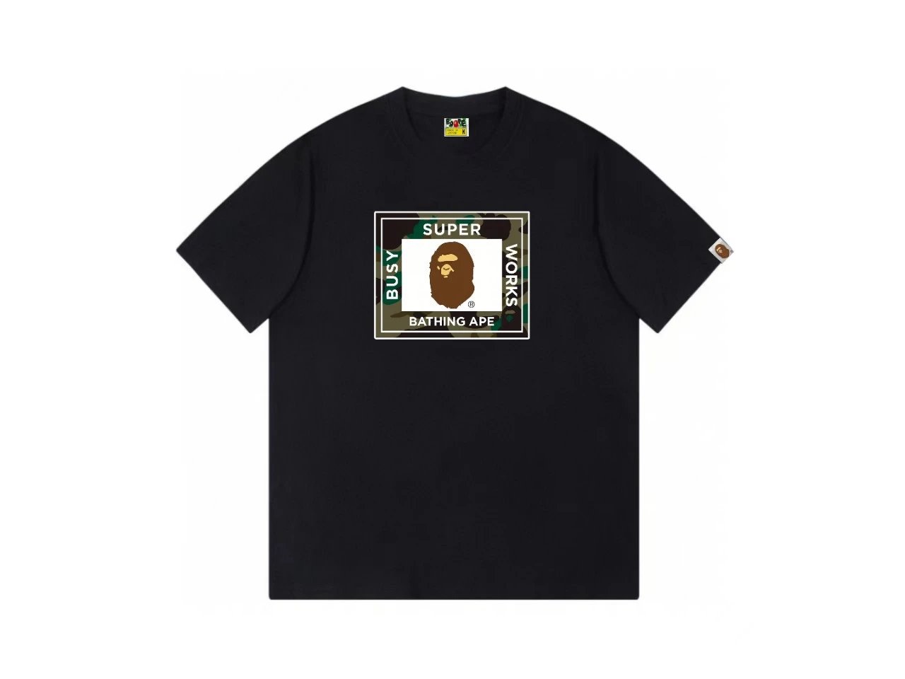 Black T-shirt with Bape ape head print