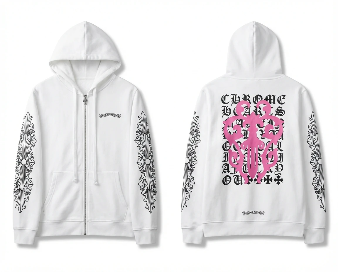 Chrome Hearts Cross Flower Trendy and Cool Style White Sweatshirt