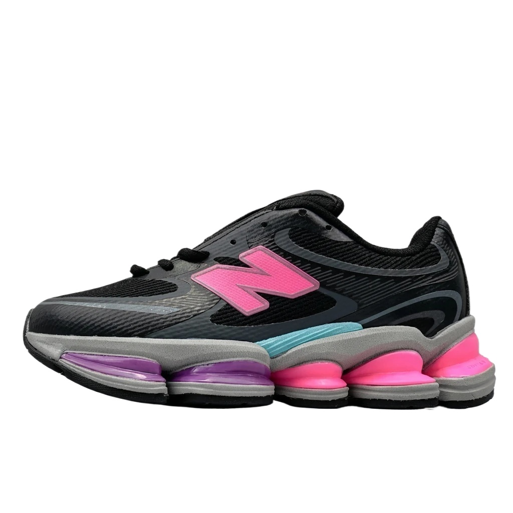 New Balance trendy black, grey and pink sports shoes
