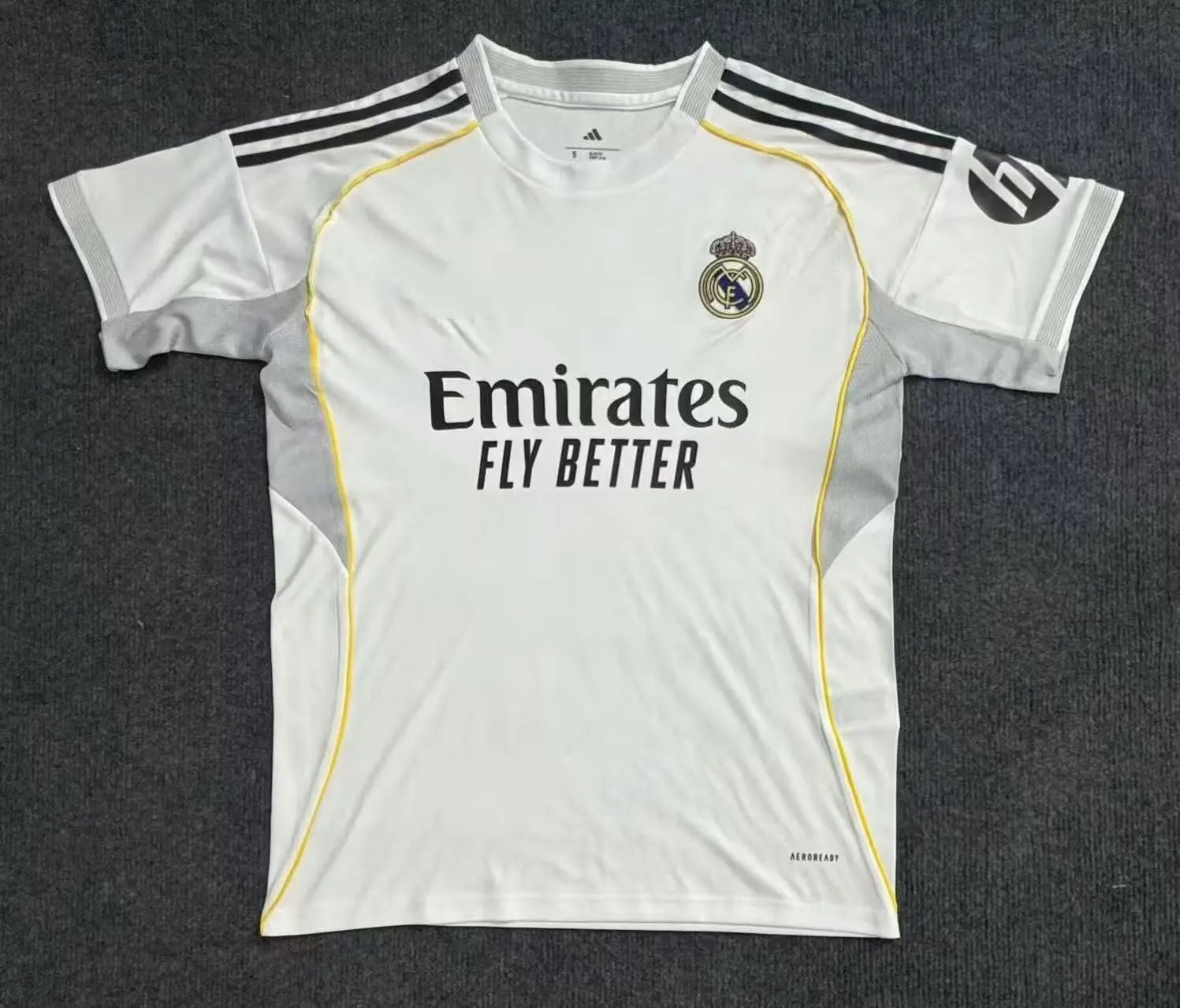 Real Madrid Classic Home soccer jersey White Football Gold for Daily Styling
