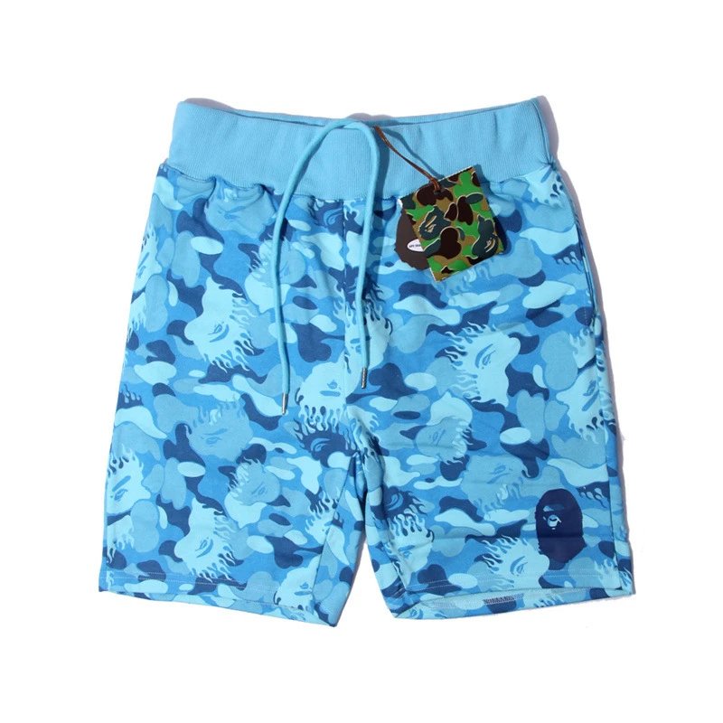 Bape camouflage-style blue shorts