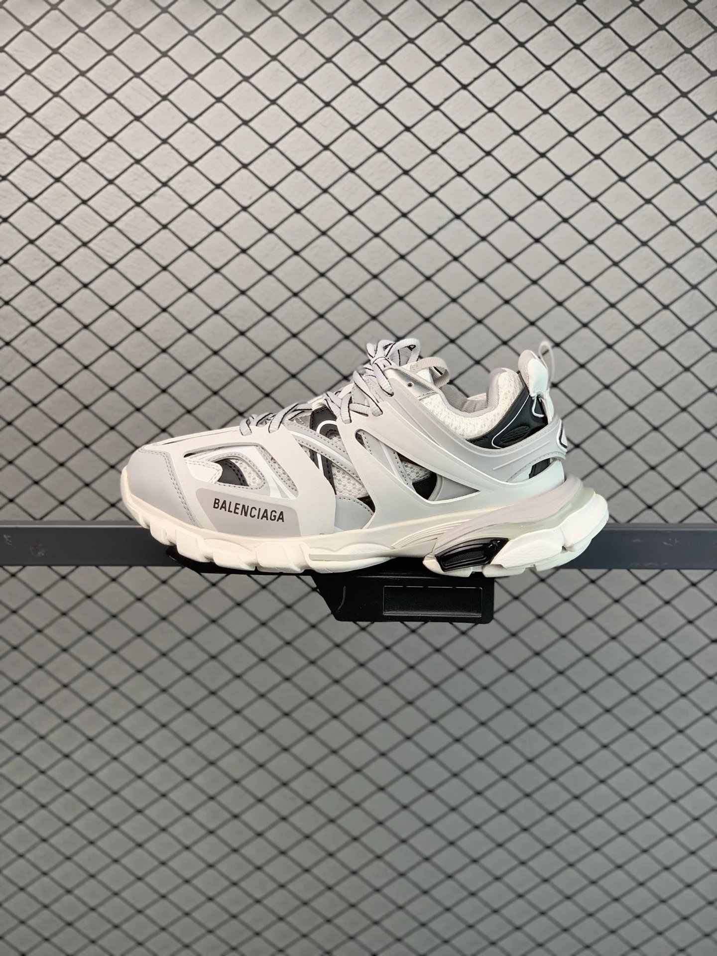 Balenciaga Chunky Runners with Layered Mesh Upper in White and Black