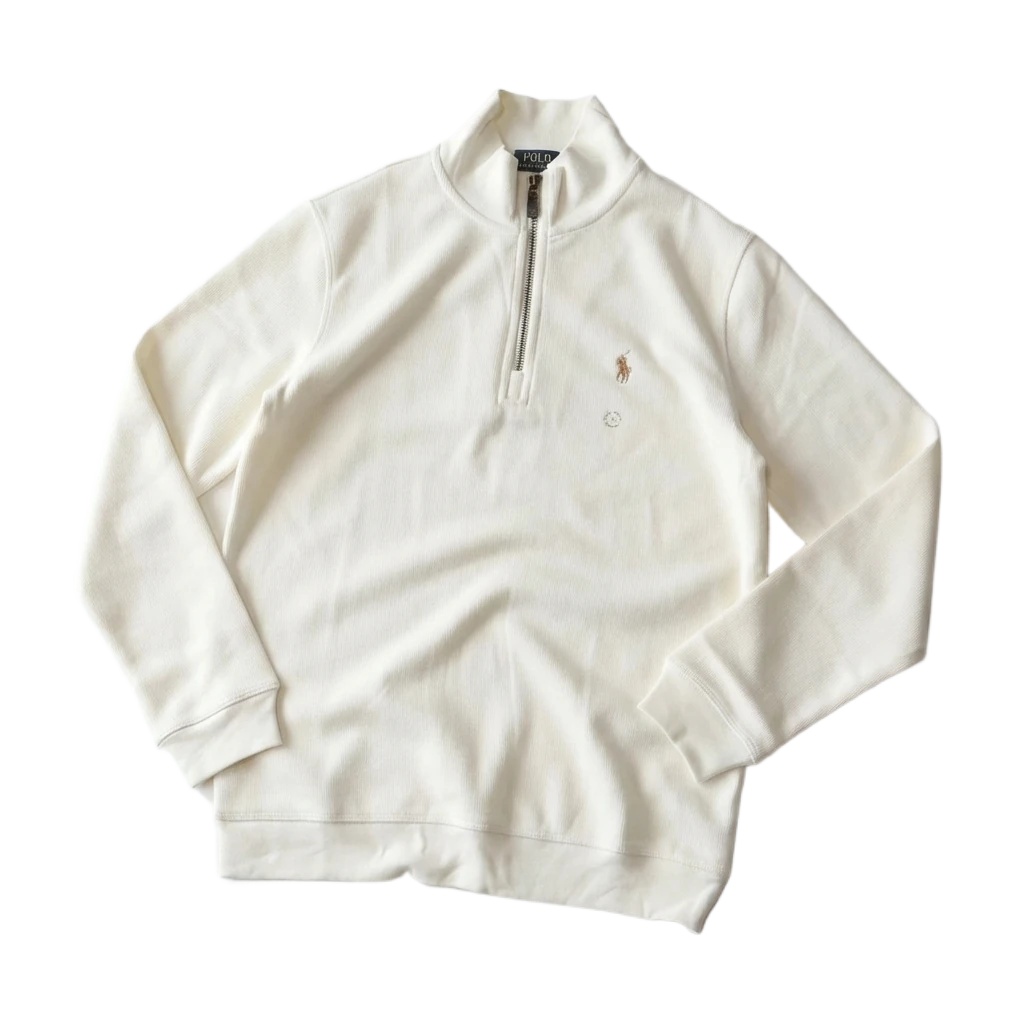 Ralph Lauren Polo series minimalist style off-white sweatshirt