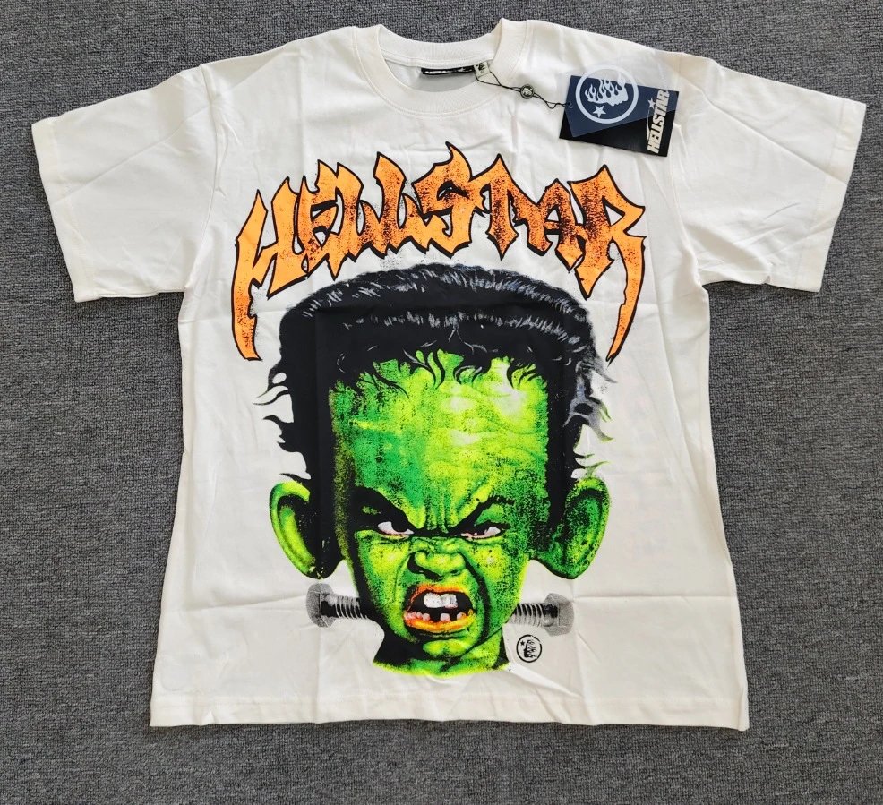 Hellstar Frankenstein Street Style White T-shirt