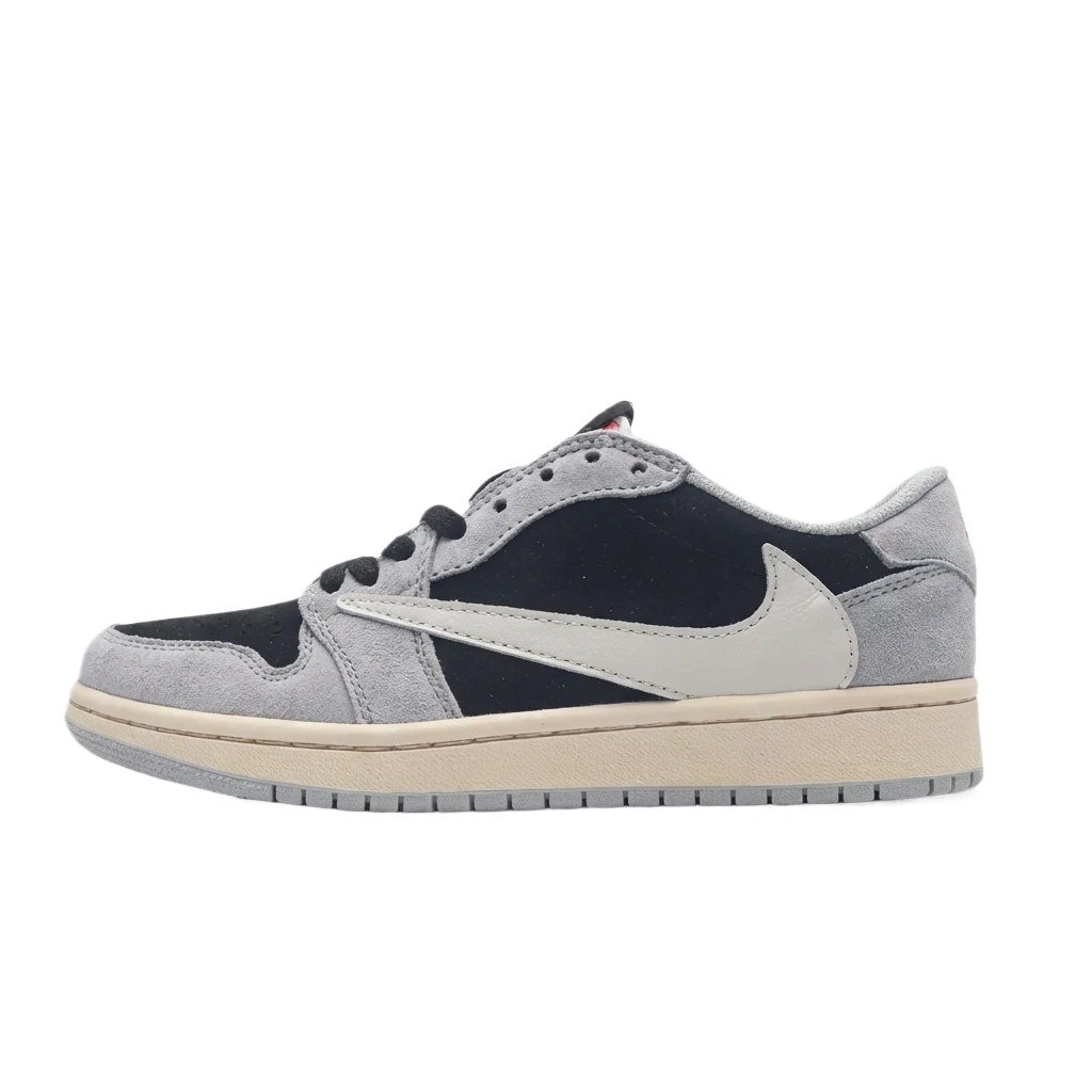 Jordan AJ1 Black and Grey Retro Athletic Shoes
