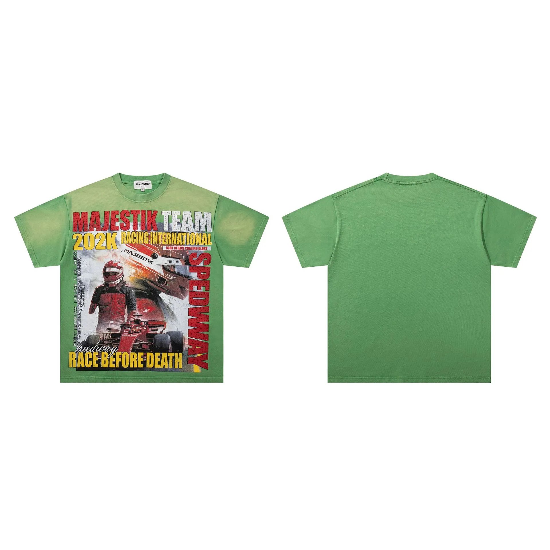 MAJESTIK Racing Series Vintage Style Green T-Shirt