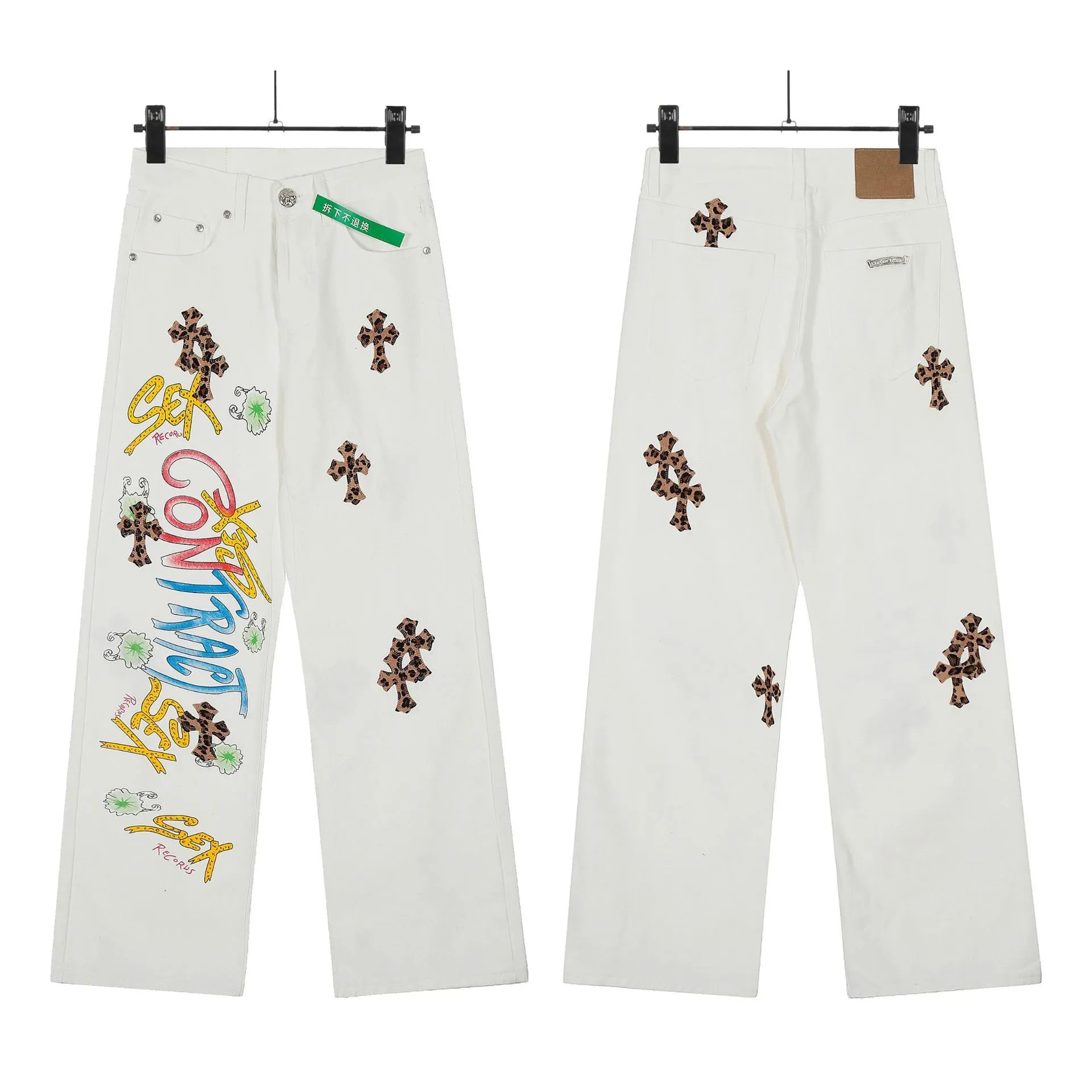 Chrome Hearts Resort Graphic jeans Light Denim Jeans for Travel Looks
