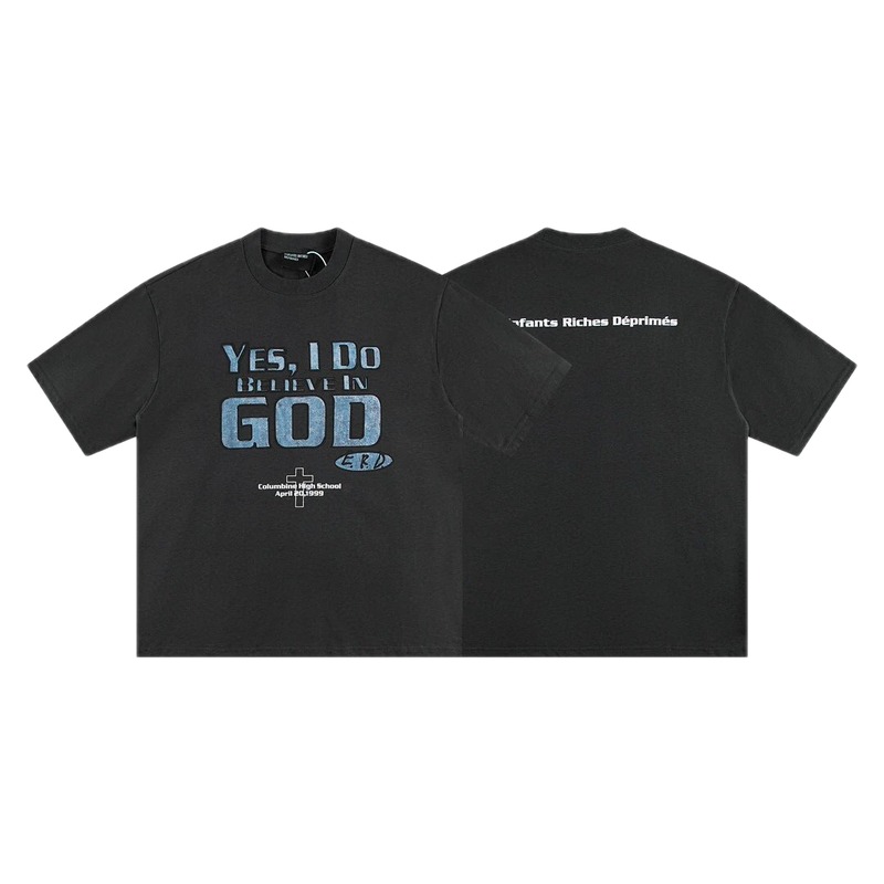 ERD Faith Slogan Dark Style Black T-Shirt