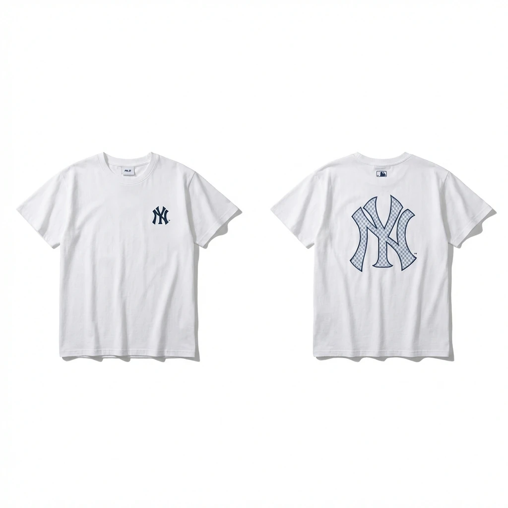 MLB NY Series Simple Style White T-shirt