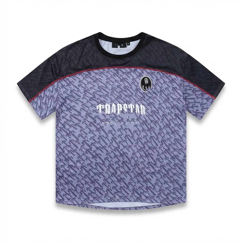 Trapstar Dark Purple and Black Short-sleeve