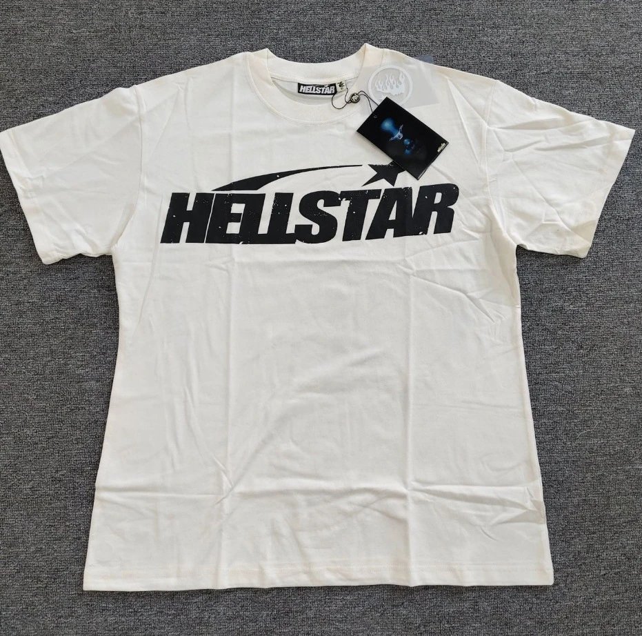 Hellstar Letter Print Street Style Off-white T-Shirt