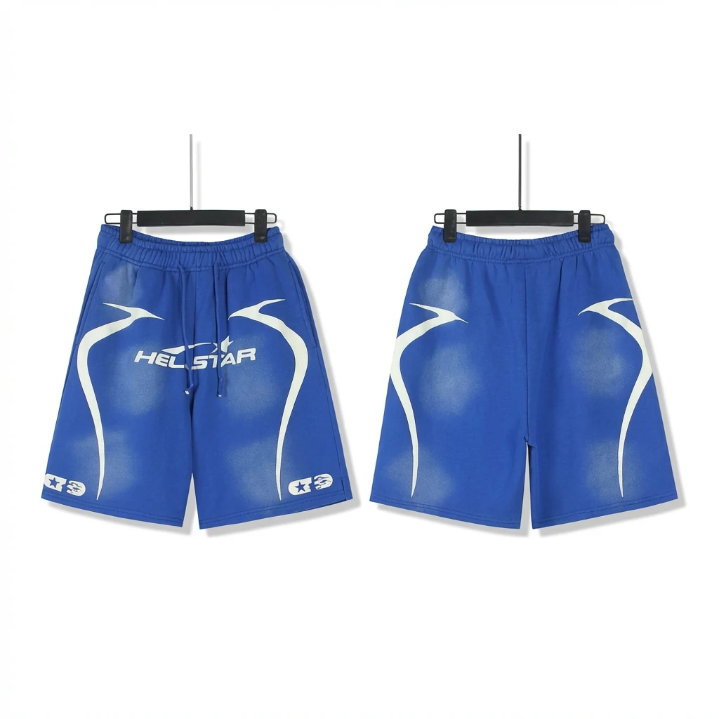 Hellstar trendy brand sporty blue shorts