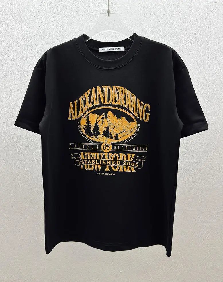 Alexander Wang Vintage-style Printed Black T-Shirt