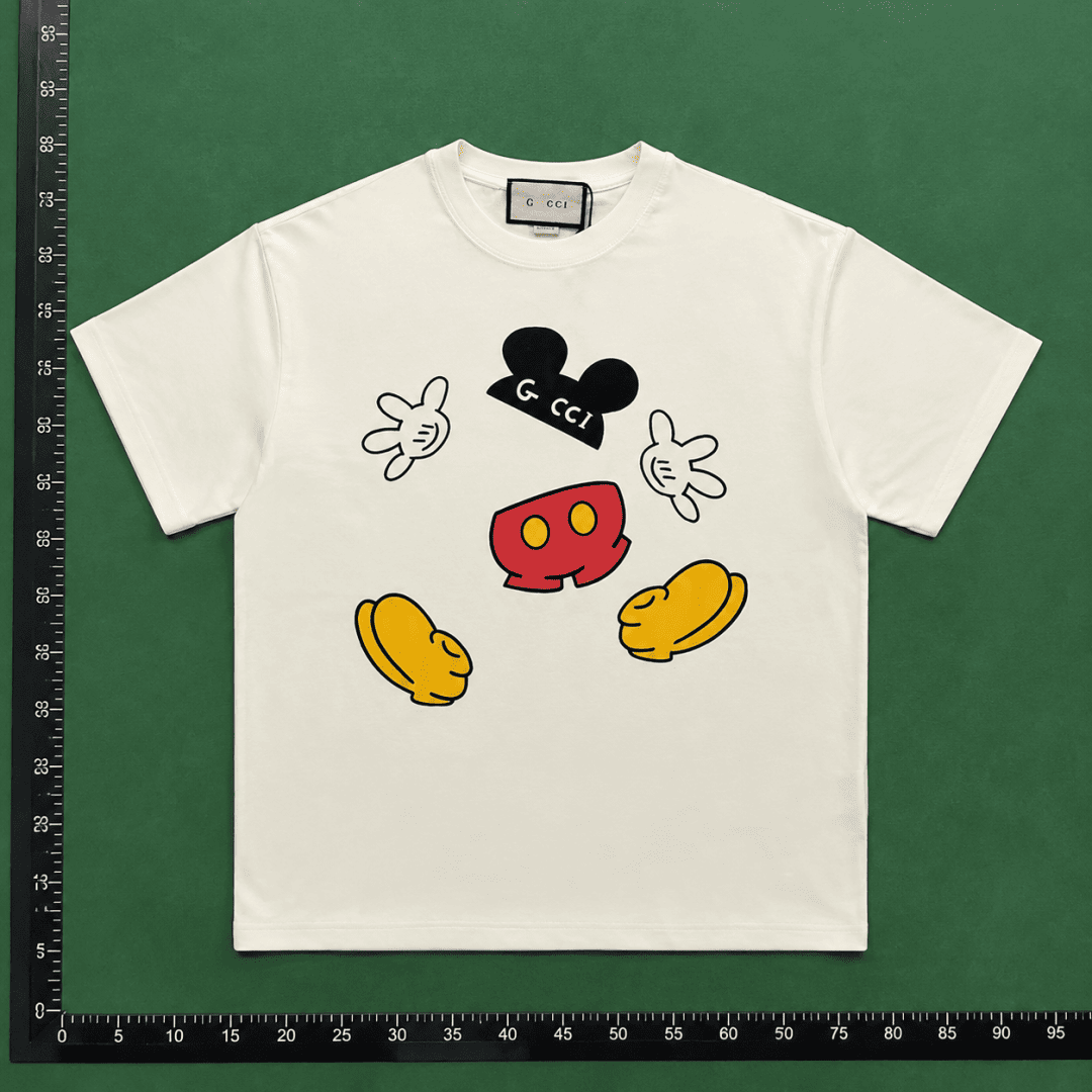 Gucci x Mickey Mouse Co-branded Fun Trendy Style Off-white T-shirt QC photo