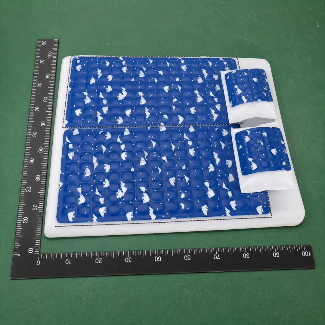 Summer Cooling Mat For Kids Bed 90 x 180 cm Royal Blue Ice Bear Print Dorm Bed Size Double Bed Size QC photo