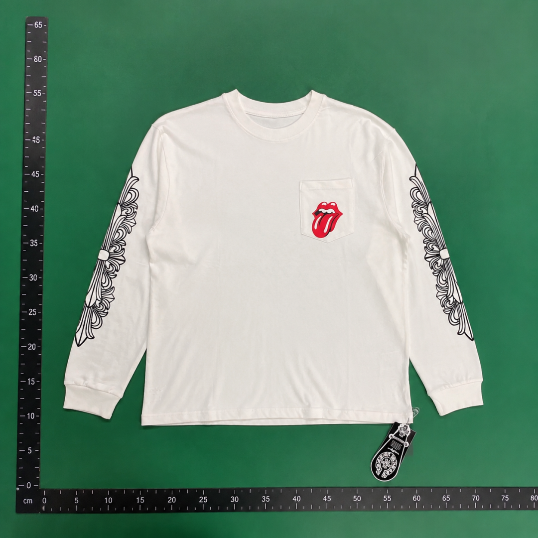 White Long Sleeve Top with Long Sleeve T-shirt for Daily Wear QC photo