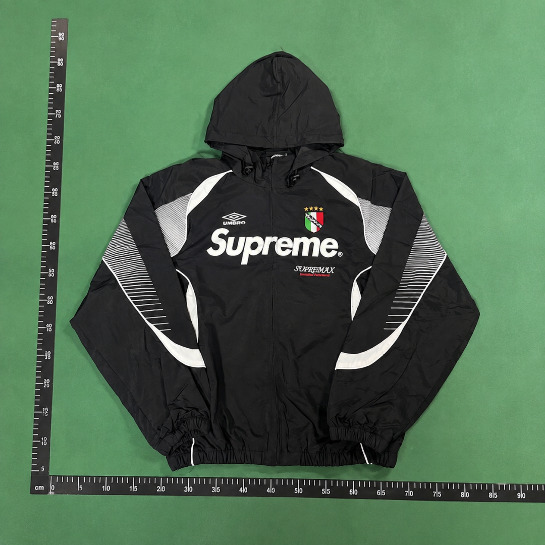 Supreme Black Color-Block Hooded Track Jacket QC photo