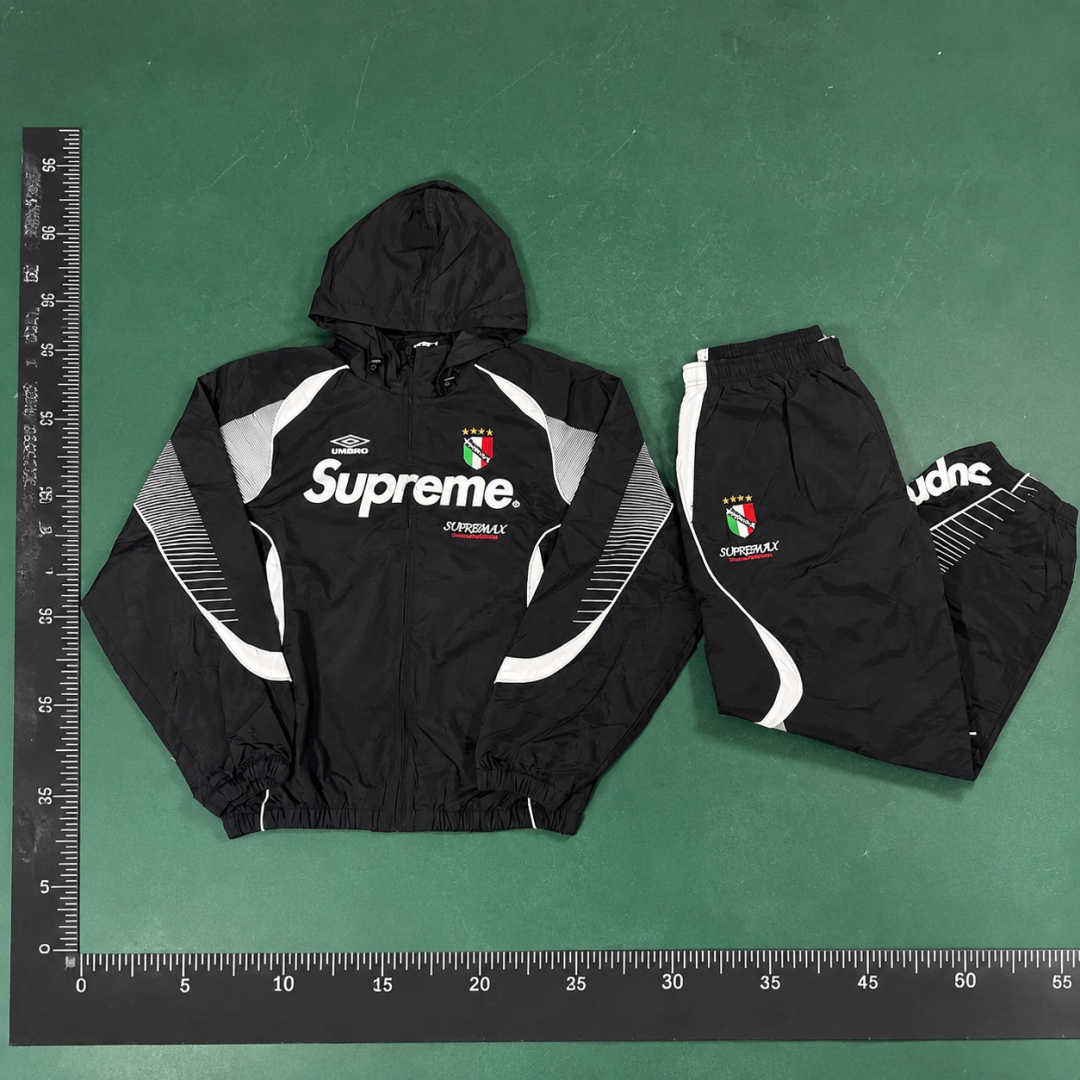 Supreme Black Color-Block Tracksuit Set QC photo