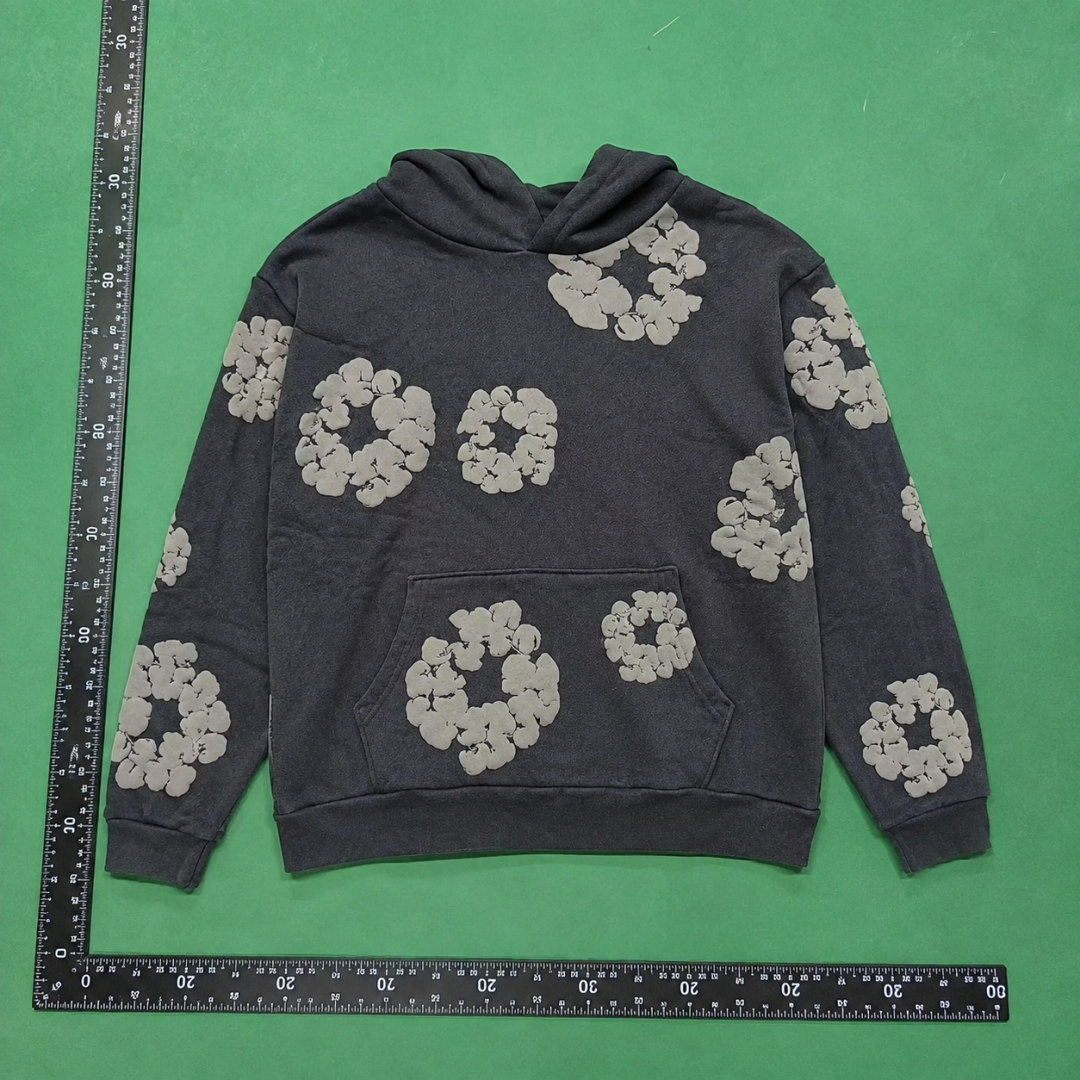 Charcoal Grey Flower Pattern Hoodie QC photo