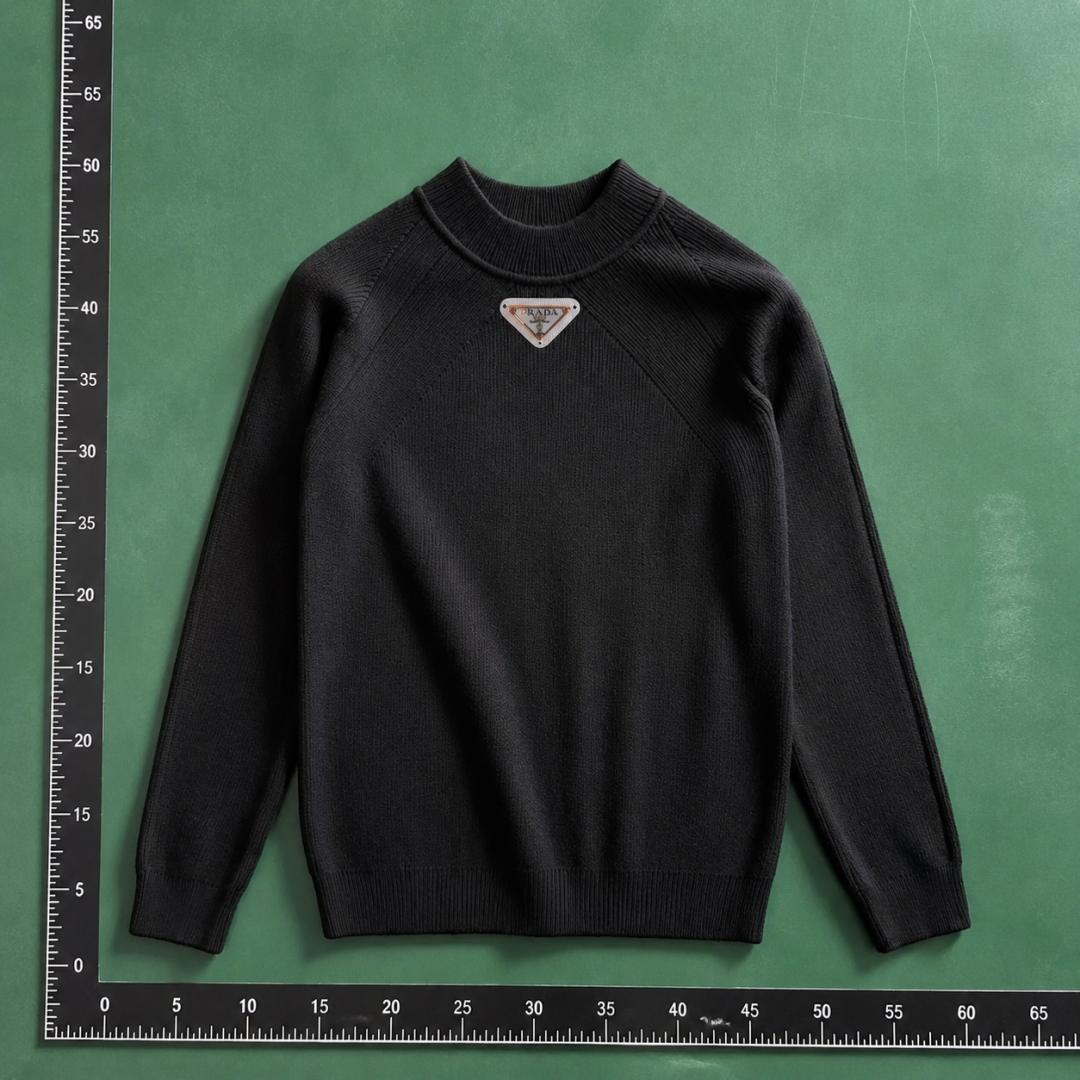 Prada Crewneck Sweater with Black Crewneck Sweater with Prada QC photo