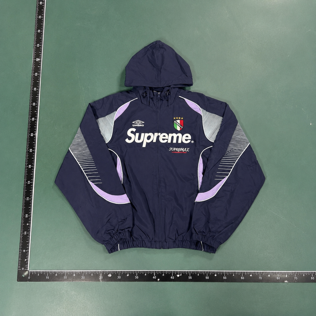 Supreme Navy Purple Hooded Track Jacket QC photo