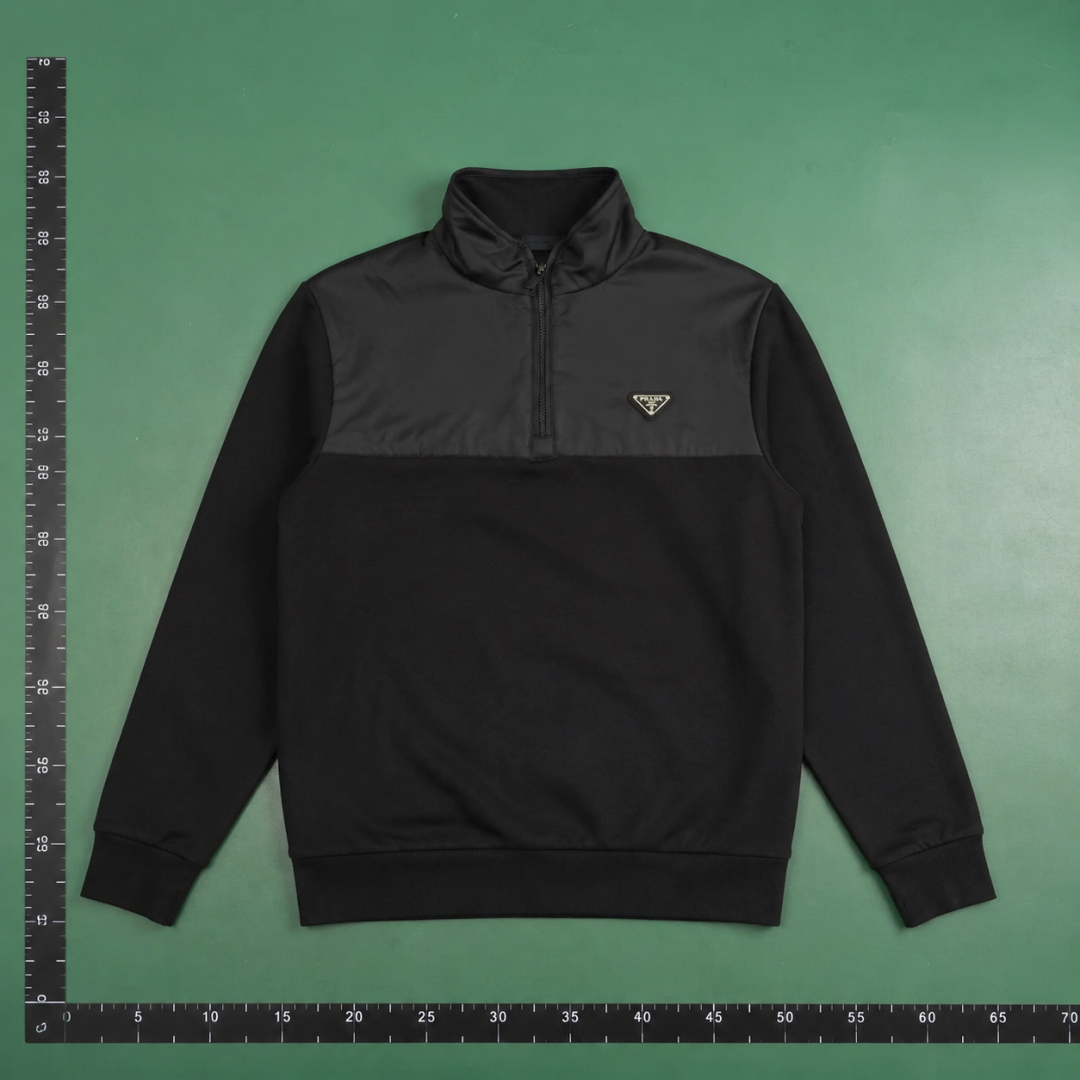 Prada Quarter Zip Sweatshirt with Black Quarter Zip Sweatshirt with QC photo