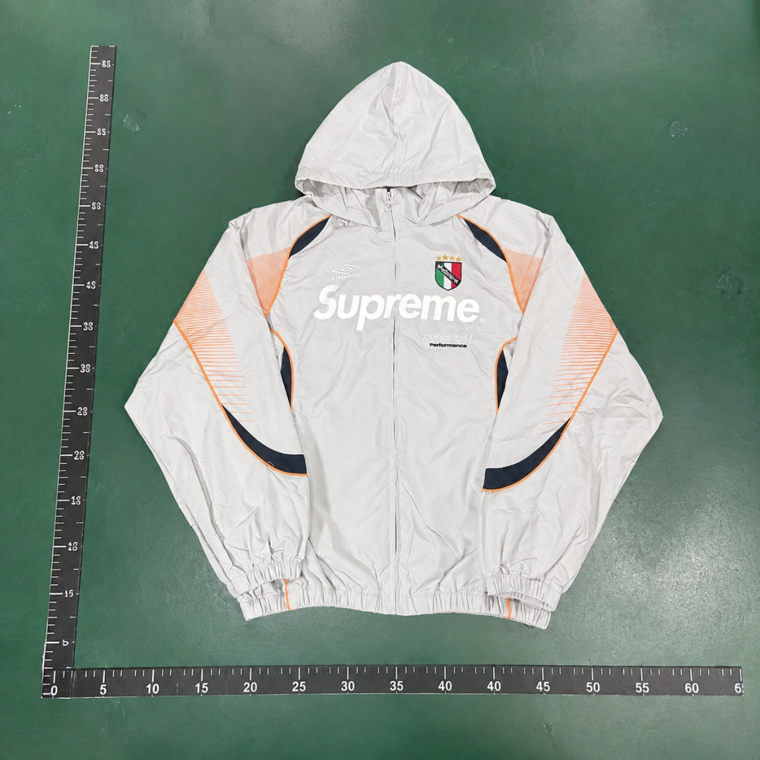 Supreme White Peach Hooded Track Jacket QC photo