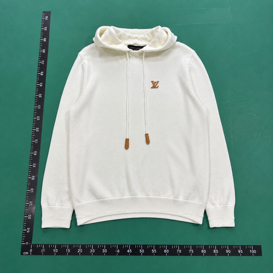 Louis Vuitton Cream Hoodie with Small LV Hoodie for Daily Wear QC photo