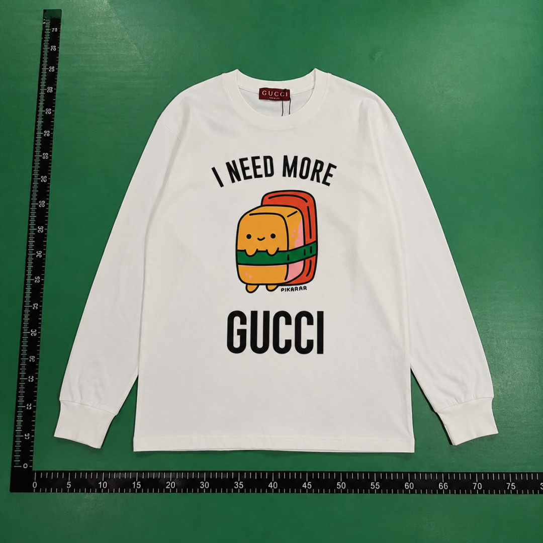 Gucci Long Sleeve Sweatshirt with White Long Sleeve Sweatshirt with QC photo
