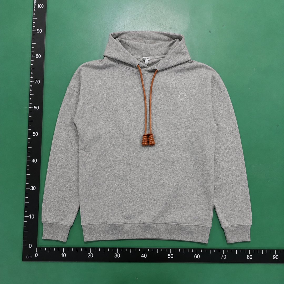LOEWE Gray Hoodie with Drawcord Detail Hoodie for Travel Look QC photo
