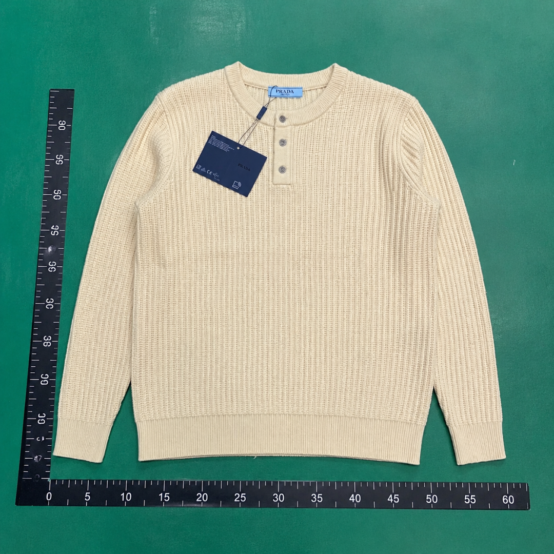 Prada Ribbed Cardigan with Beige Ribbed Zip Cardigan with QC photo