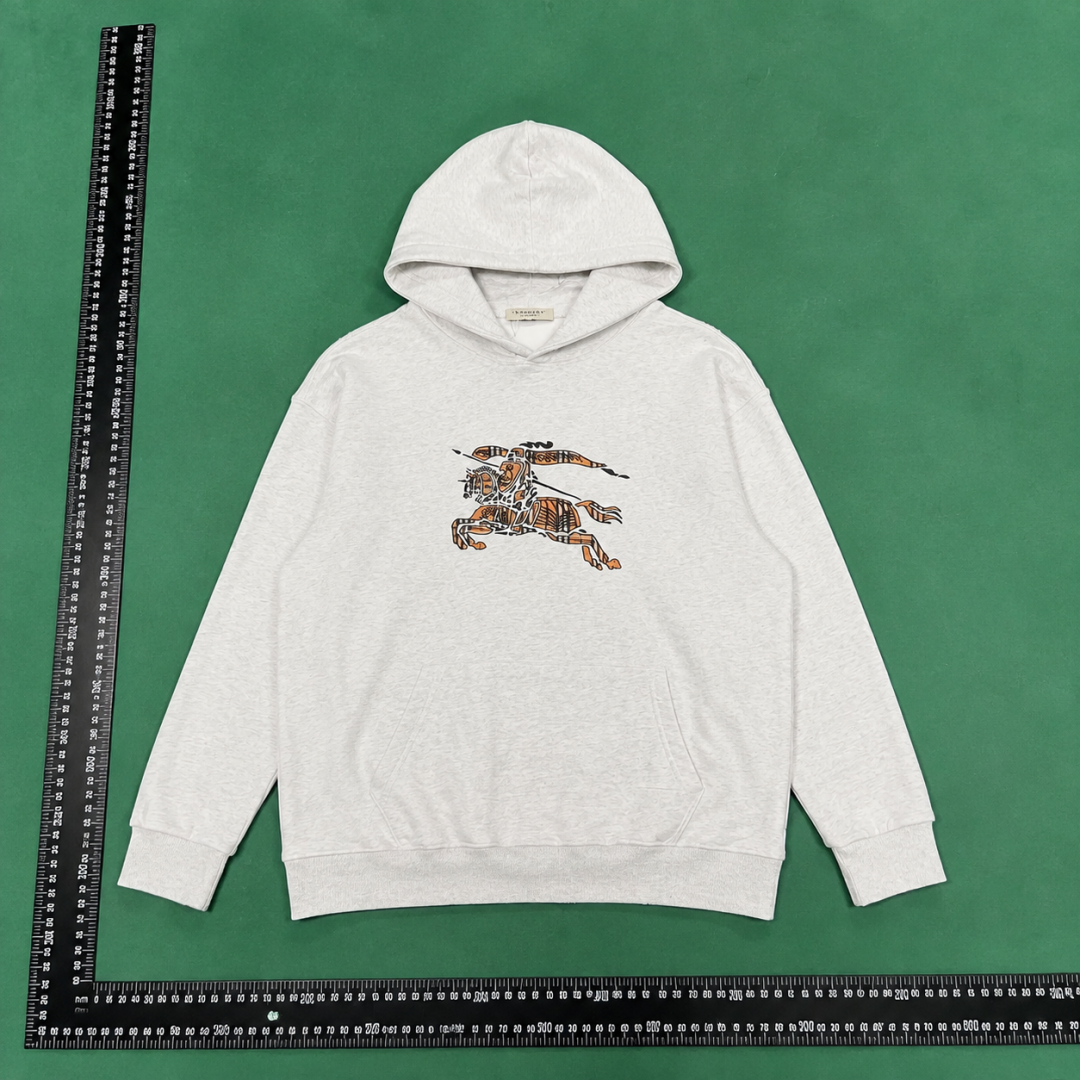 Burberry Hoodie with White Hoodie with Embroidered Horse-style QC photo