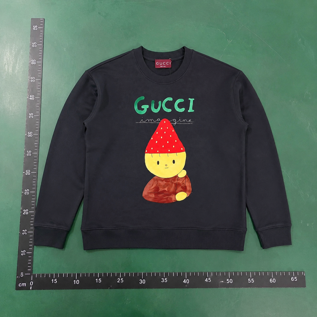 Gucci Black Gucci Sweatshirt with Mushroom Sweatshirt for Travel Look QC photo