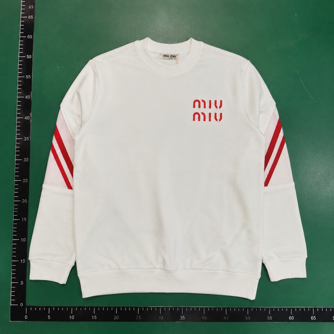 Sweatshirt by Miu Miu with White Sweatshirt with Red Miu QC photo