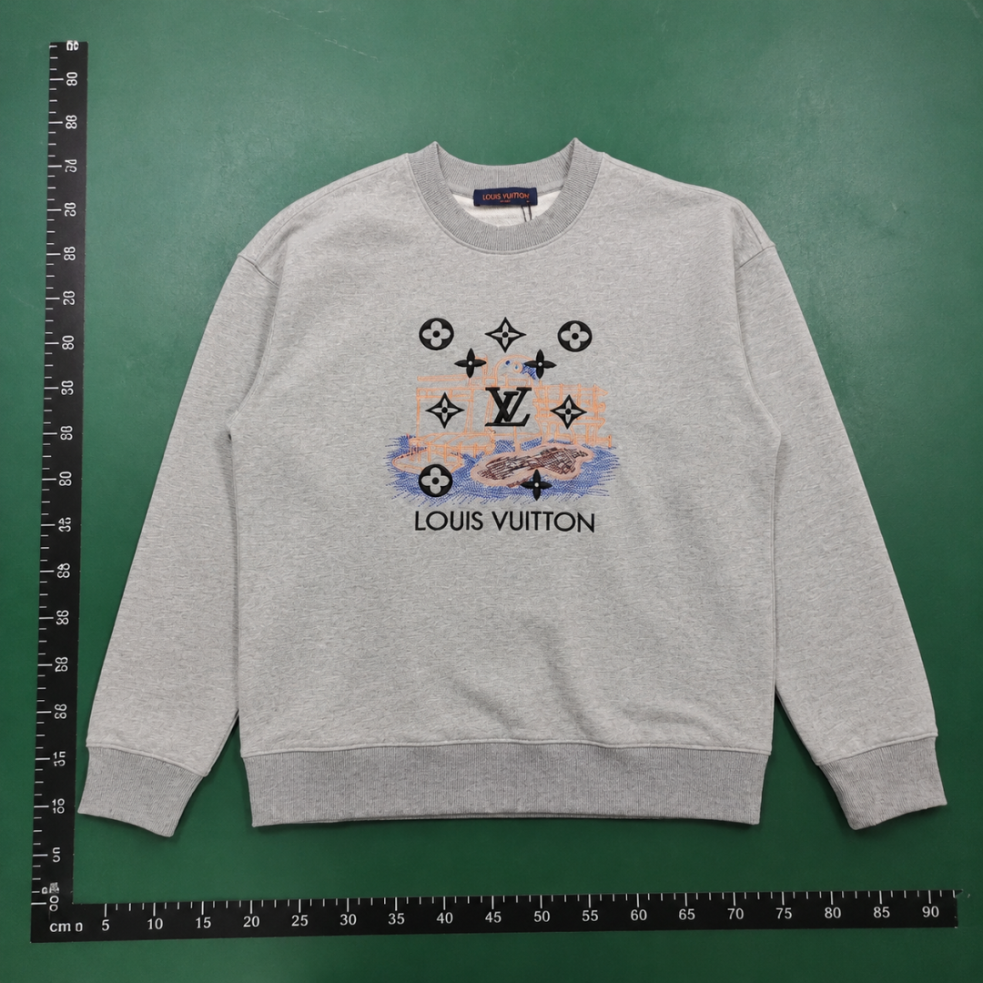 Louis Vuitton Gray Sweatshirt with LV Travel-style Sweatshirt for Photo Ready QC photo