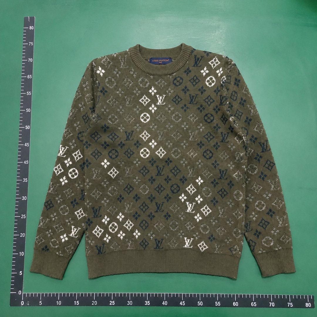 Green Monogram Knit Sweater with Louis Vuitton Knit Sweater with Soft Knit QC photo