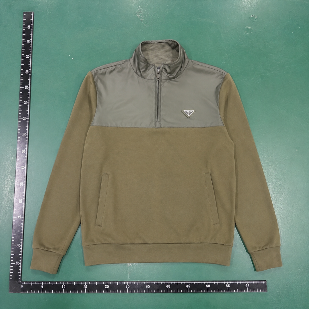 Quarter Zip Sweatshirt by Prada with Olive Quarter Zip Sweatshirt with QC photo