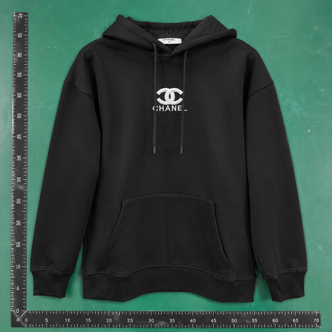 Hoodie by Chanel with Black Pullover Hoodie with White QC photo