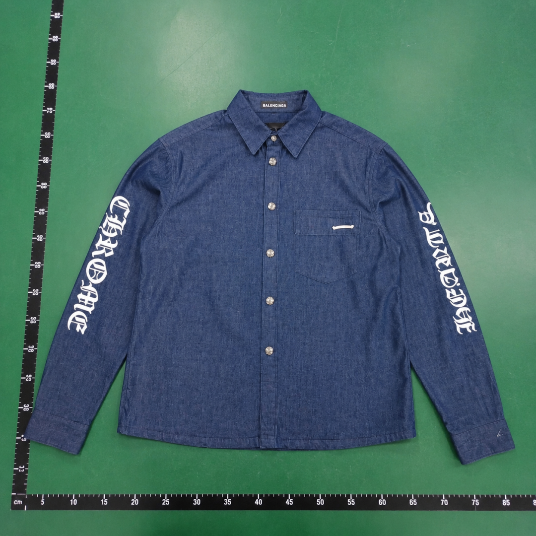 Indigo Blue Chrome Hearts Denim Overshirt - Resort Edit QC photo