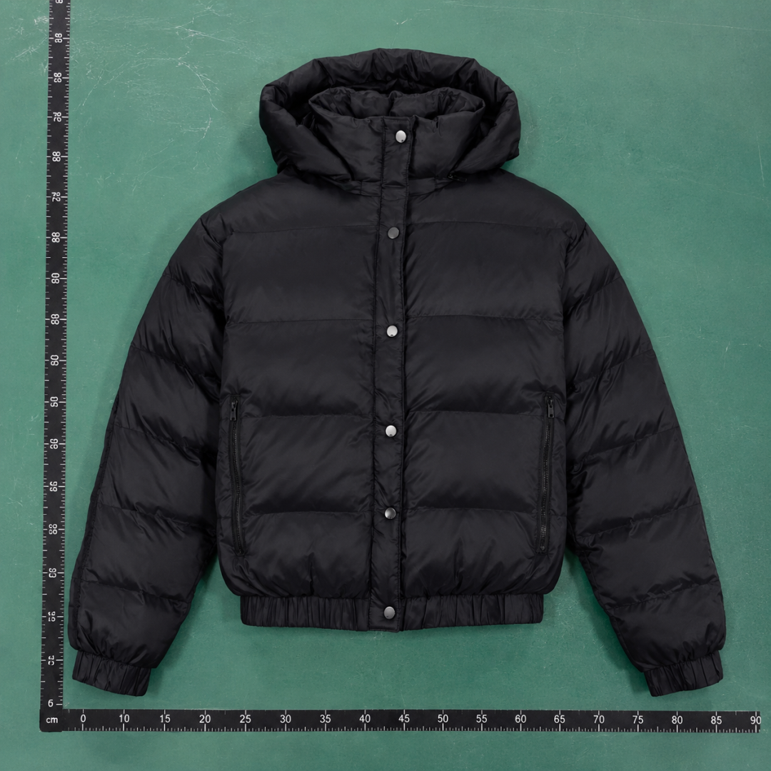 Outdoor Edit Hooded Puffer Jacket - Black QC photo