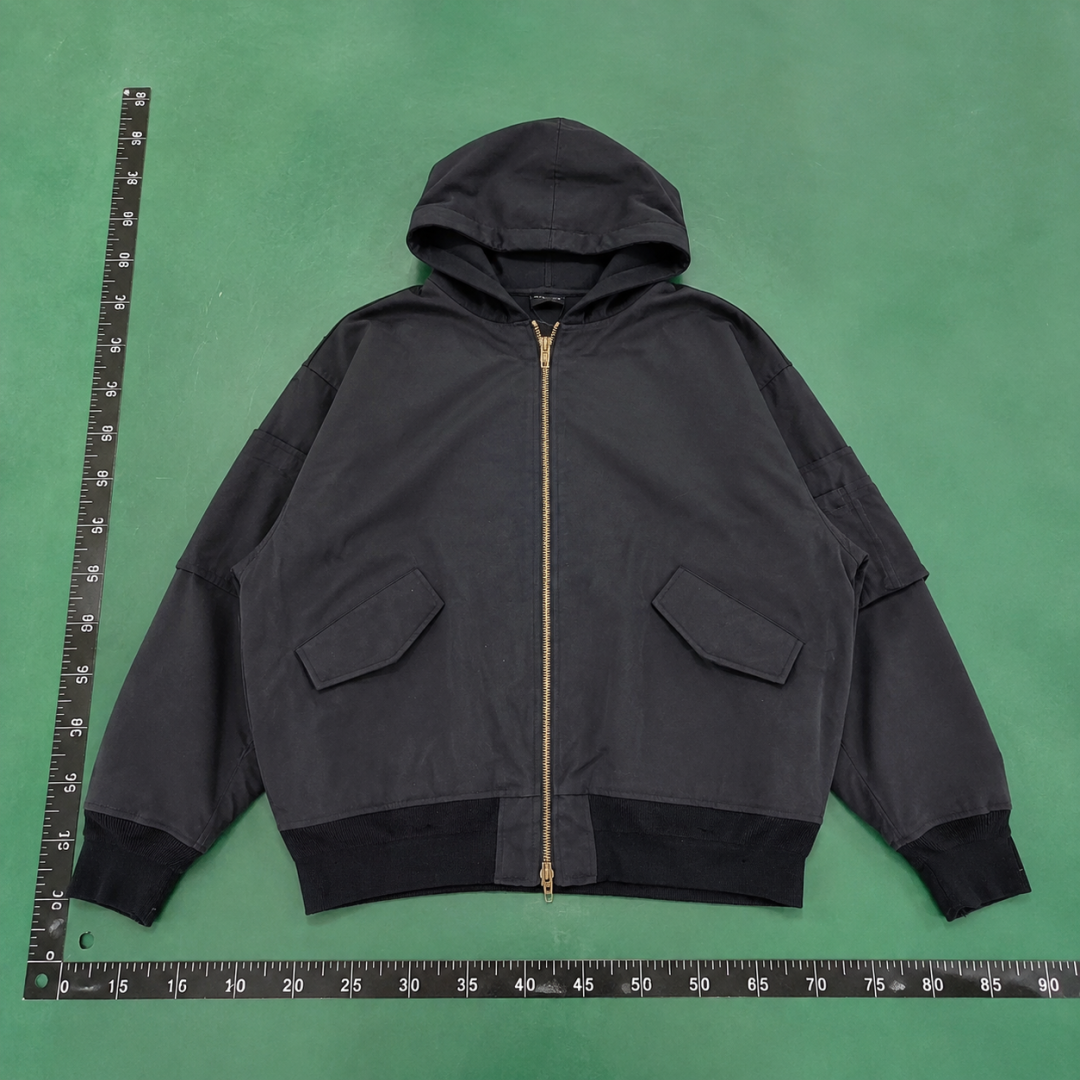 Navy Hooded Bomber Jacket for layering QC photo