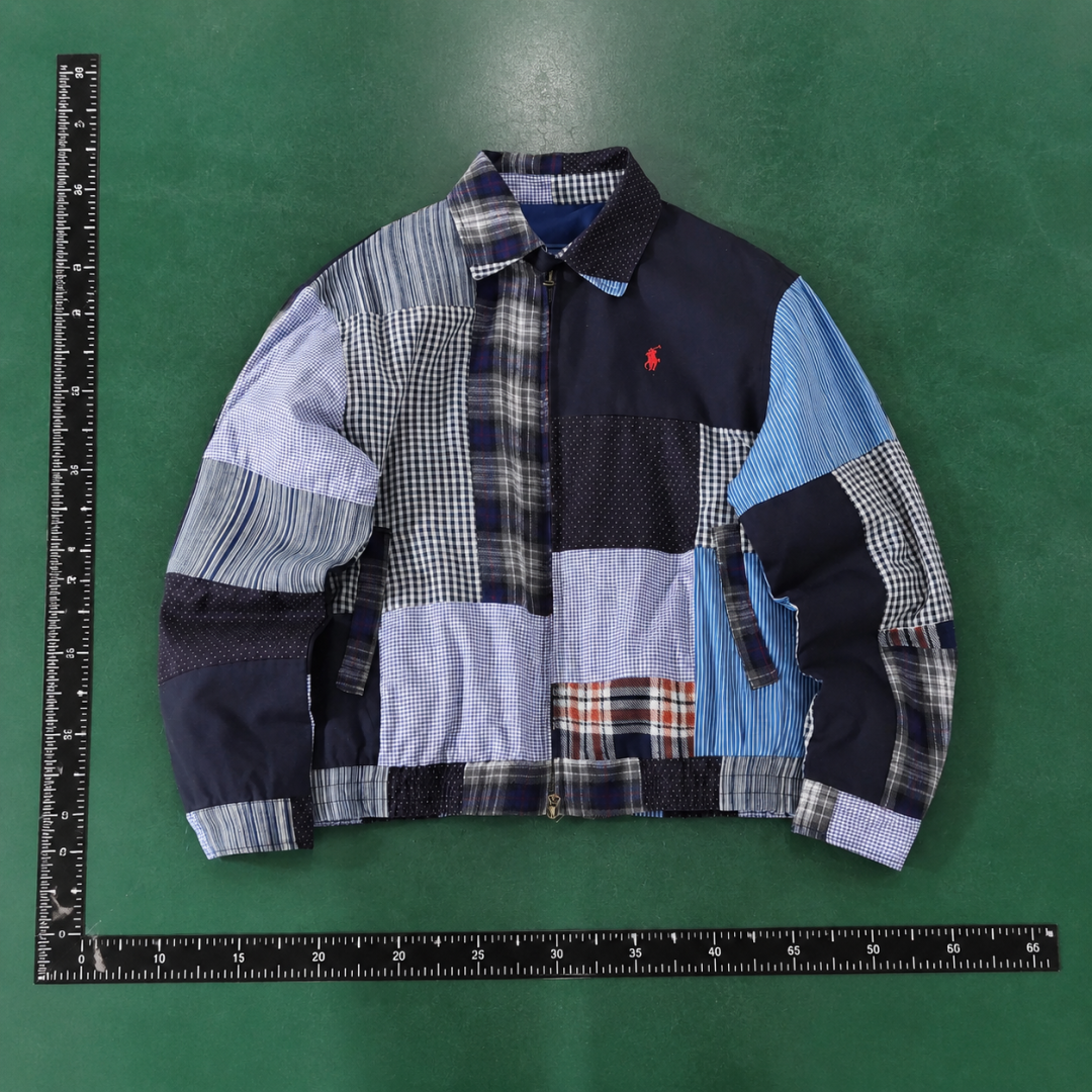 RalphLauren Blue Mixed Plaid Patchwork Shirt Jacket Gift Edit QC photo