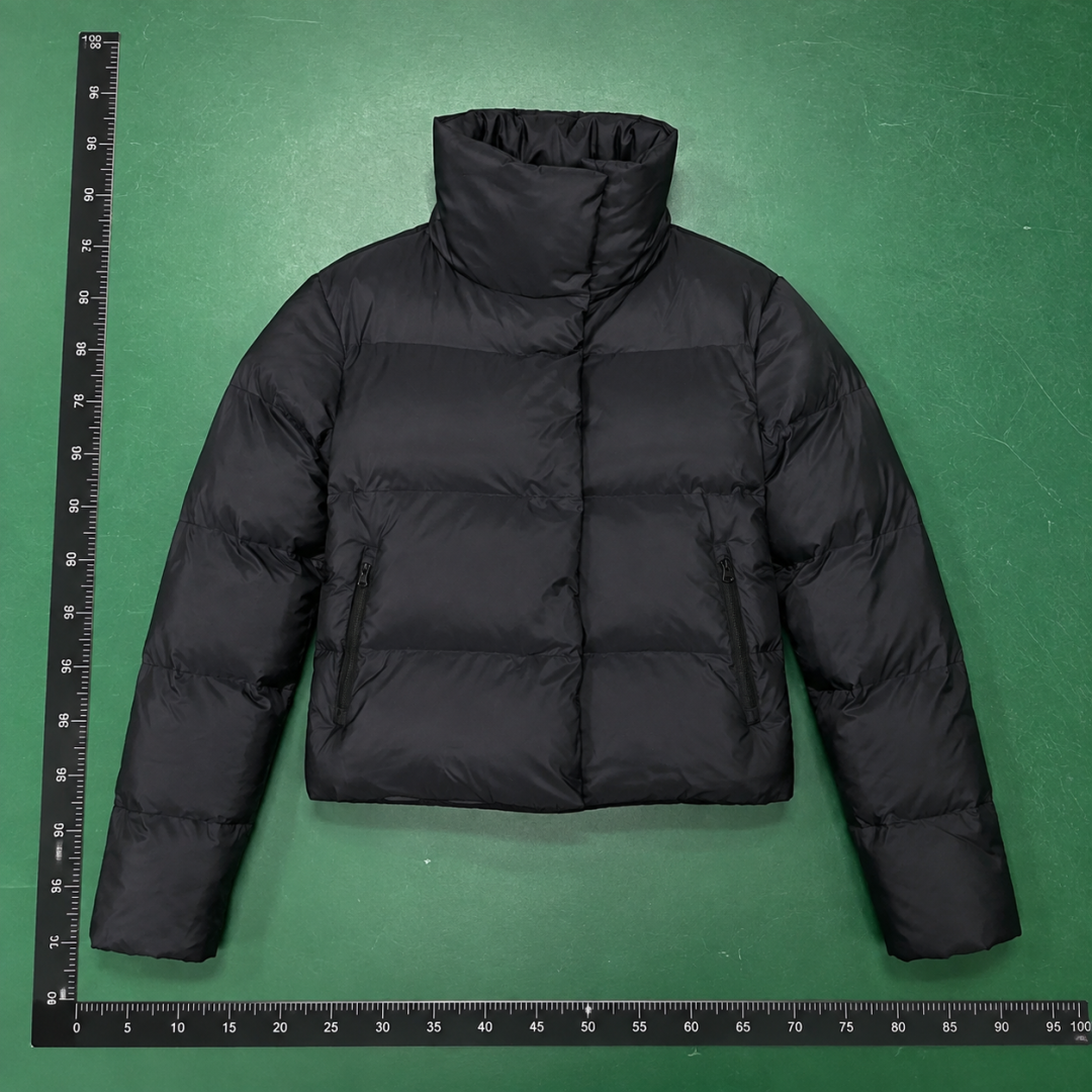 Daily Edit Stand-Collar Puffer Jacket - Black QC photo