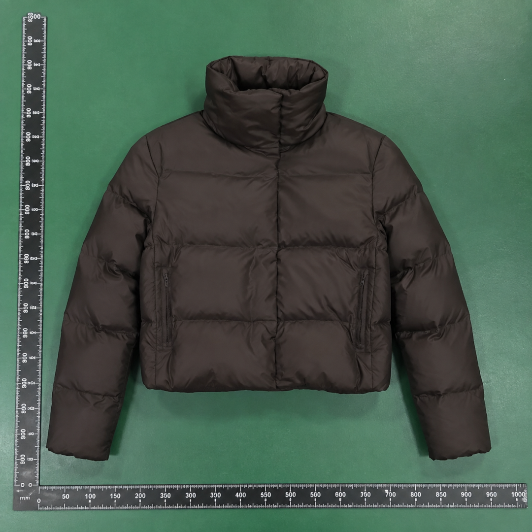 Travel Stand-Collar Puffer Jacket - horizontal quilting and a clean short winter fit QC photo