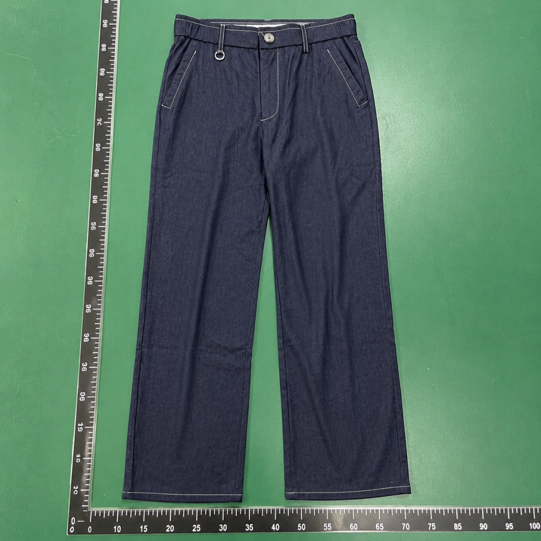 Tailored Straight Trousers - pressed-looking front and clean waistband for weekend QC photo