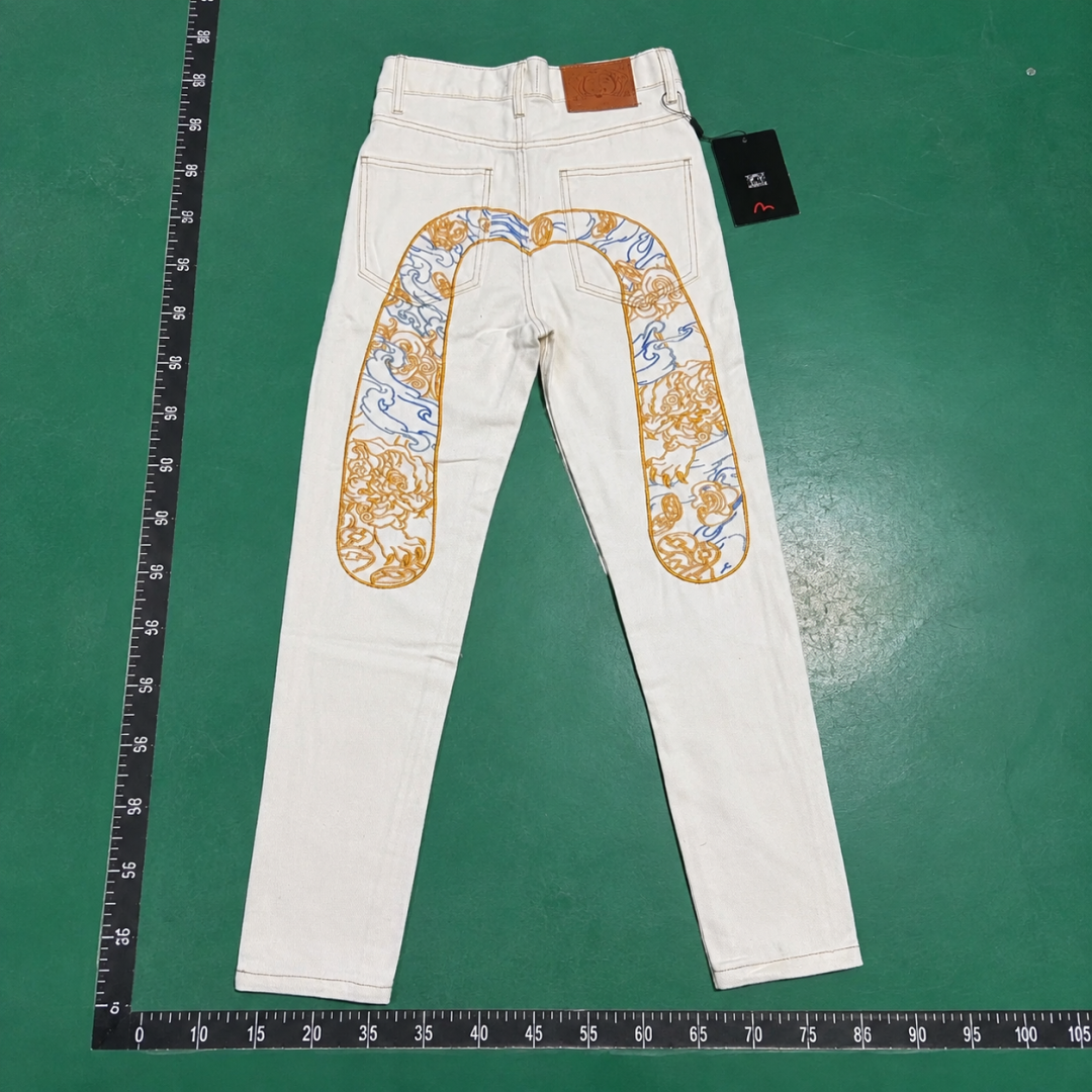 Evisu Ornate Graphic Jeans Style Edit in White QC photo