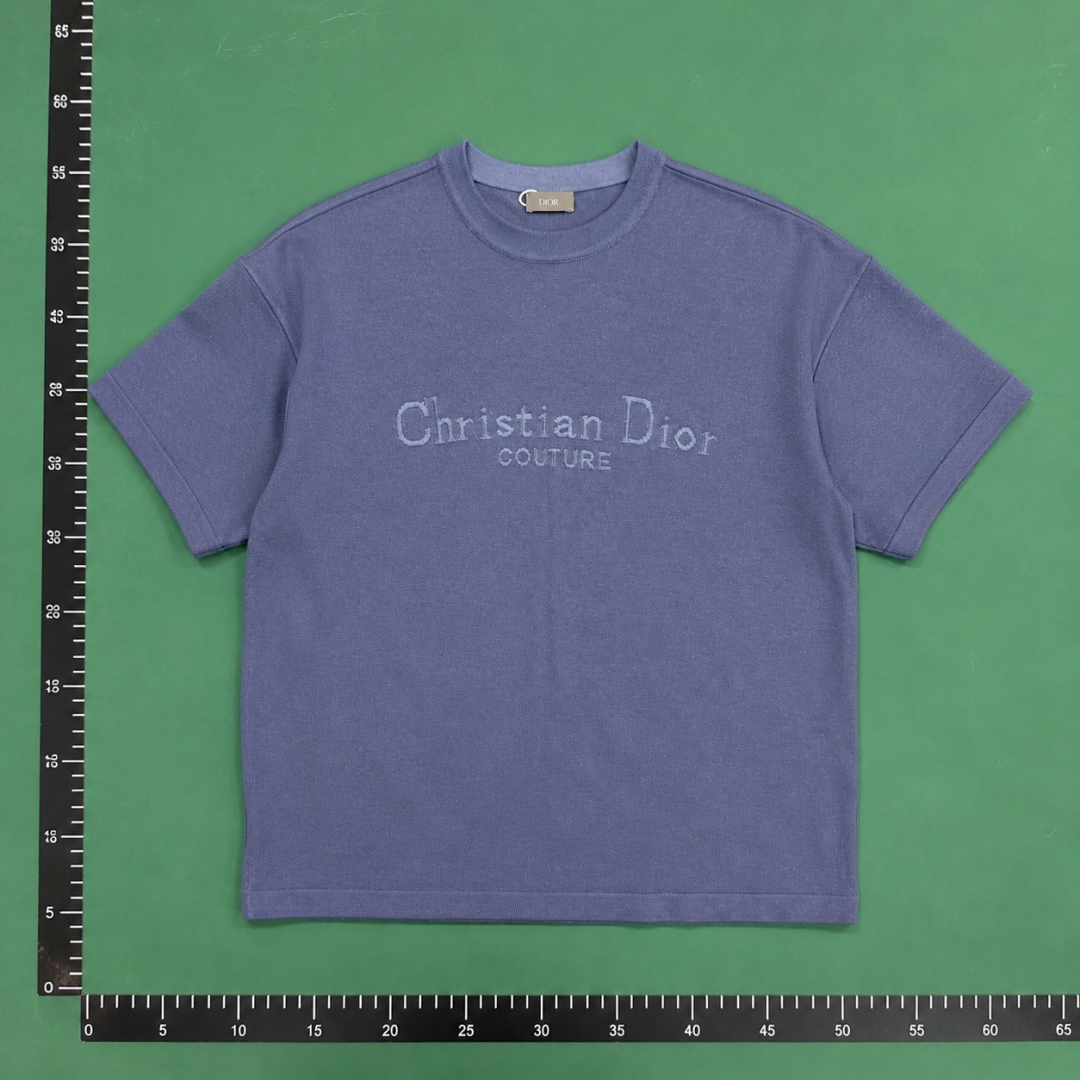 Dusty Blue Dior Oversized Short-Sleeve Sweatshirt - Resort Edit QC photo