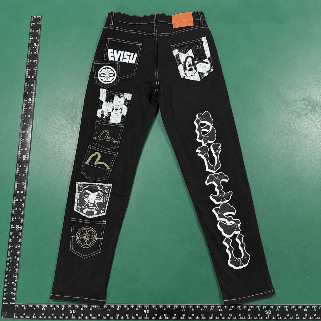 Black Patchwork Jeans - Evisu Casual QC photo