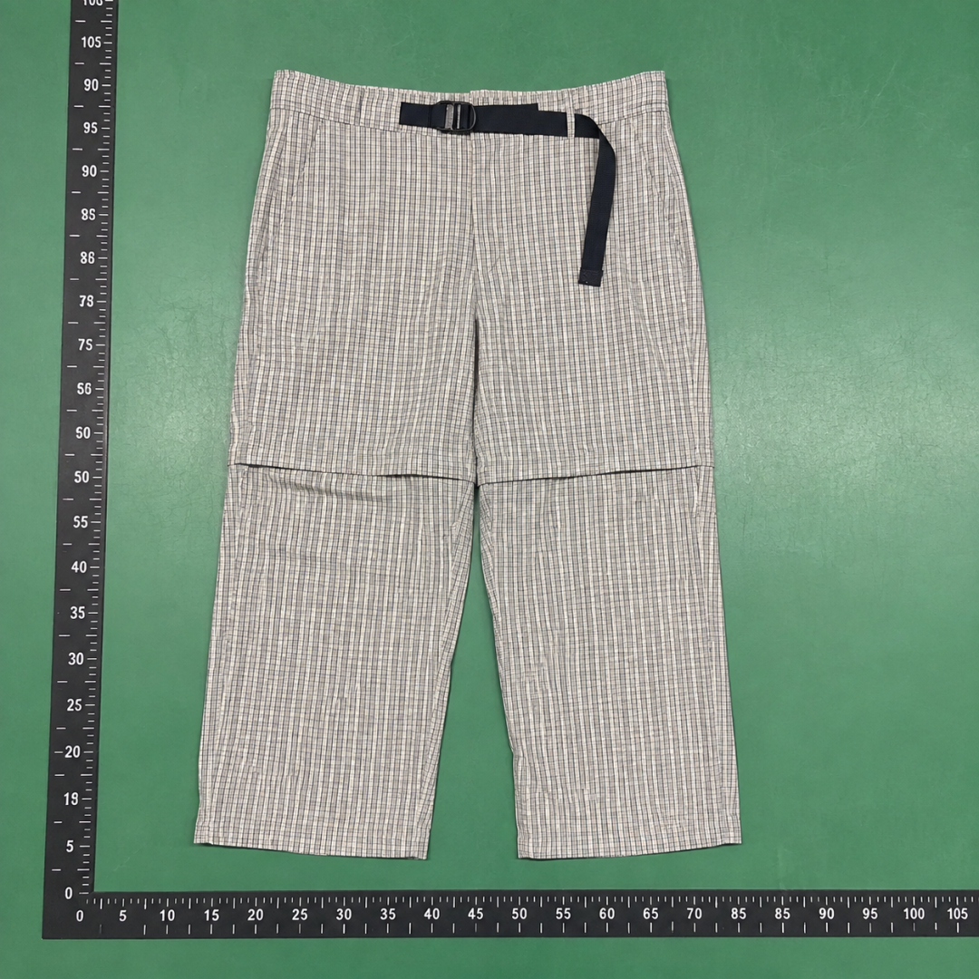 Striped Cargo Pants in Gray with vertical pinstripes and layered utility pockets - Independent Style QC photo